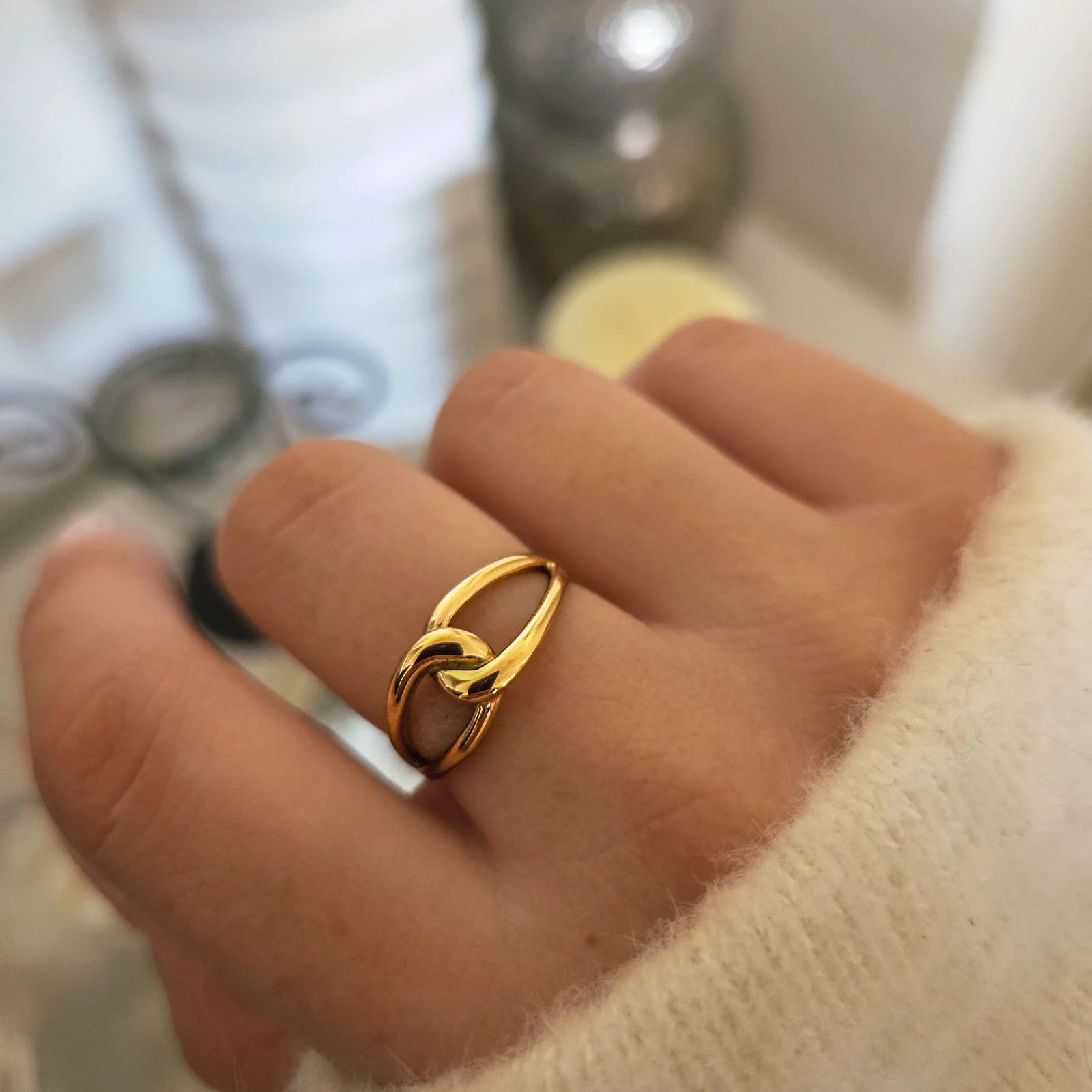 Bague doree acier inoxydable 